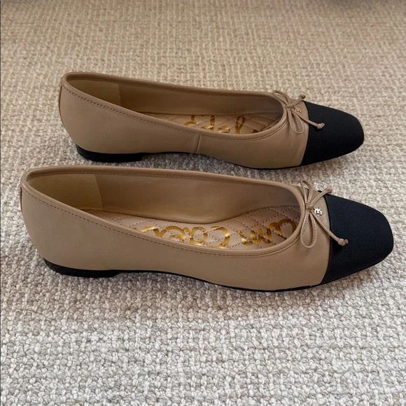 Sam Edelman Beige and Black Marley Ballet Flats - Size 9.5 - Picture 3 of 8
